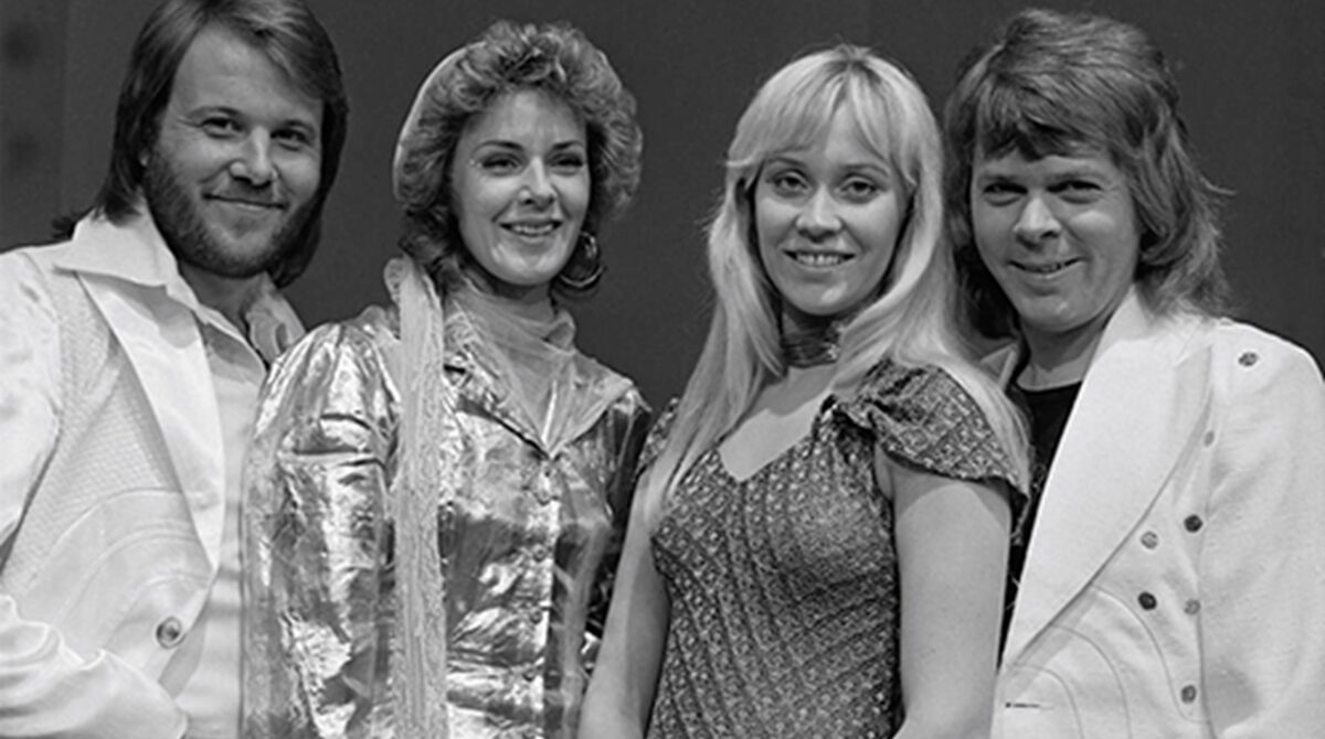 ABBA photographed during a 1974 Dutch TopPop television appearance, the group behind the mamma mia song that would knock Bohemian Rhapsody off the UK's number one spot two years later