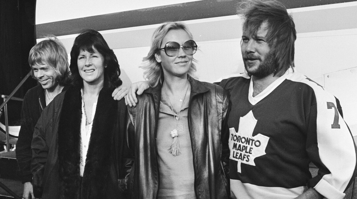 ABBA arriving in Rotterdam in 1979, near the end of the decade that made them international stars