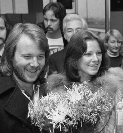Benny Andersson and Anni-Frid Lyngstad of ABBA in 1976, the songwriting and production partnership behind Take a Chance on Me's vocal arrangement
