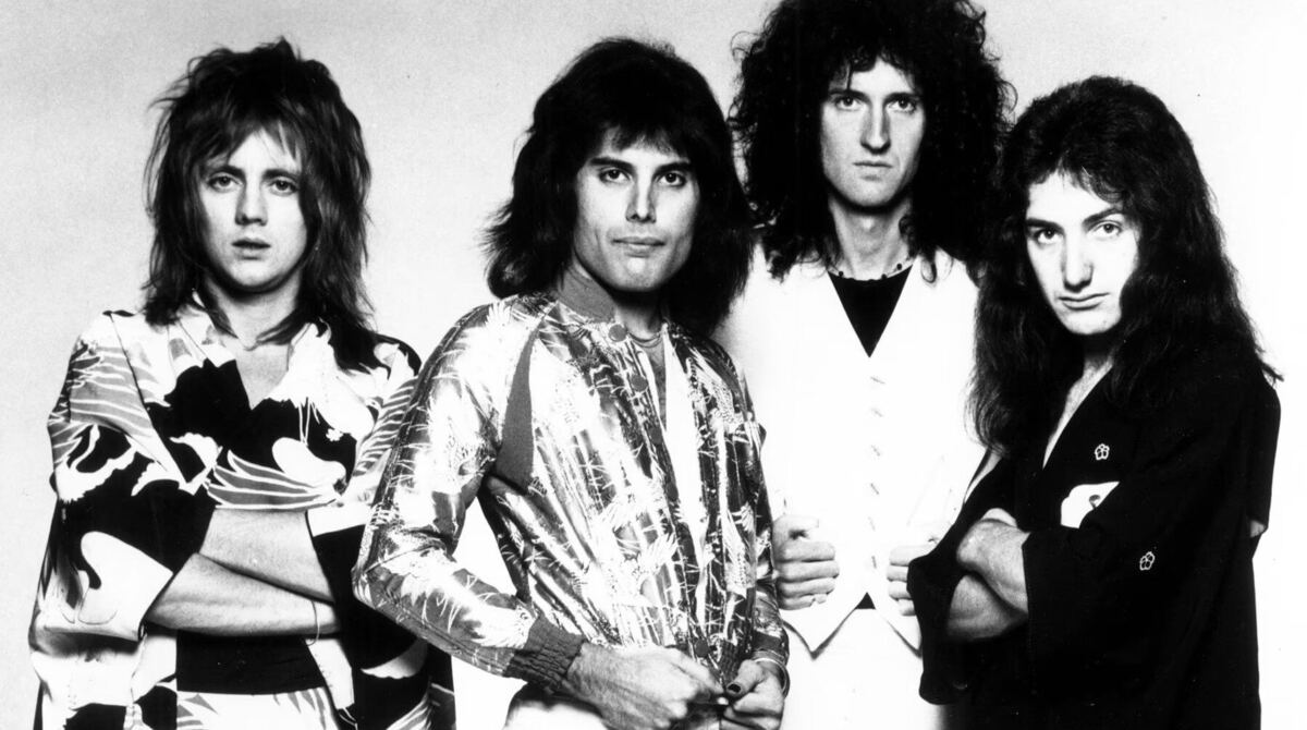 Queen photographed in 1975 for A Night at the Opera, the album that includes Bohemian Rhapsody