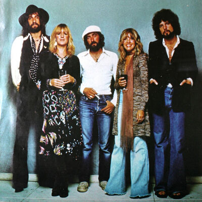 Fleetwood Mac members in a 1977 Rumours advertisement