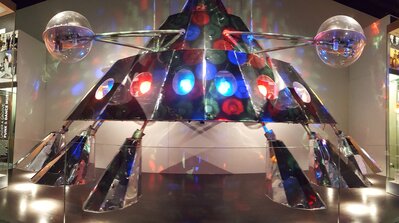 The original P-Funk Mothership built for George Clinton's Parliament-Funkadelic tour, on display at the Smithsonian