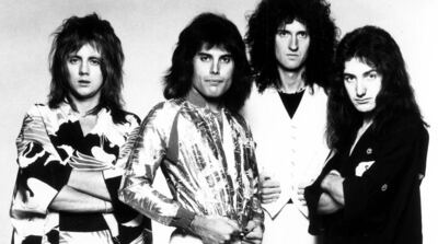 Queen photographed in 1975 for A Night at the Opera, the album that includes Bohemian Rhapsody